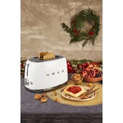 Smeg Toaster 2 Tranches 950 W TSF01WHEU Blanc -KitchenAid || Smeg Soldes Magasin 700059 2 1 Toaster 2 tranches 950 W TSF01WHEU blanc Smeg
