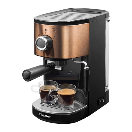 Bestron Machine à Café Expresso Avec Buse Vapeur 15 Bars 1250 1450 W Coloris Cuivre 1 Bestron Machine à Café Expresso Avec Buse Vapeur 15 Bars 1250 1450 W Coloris Cuivre
