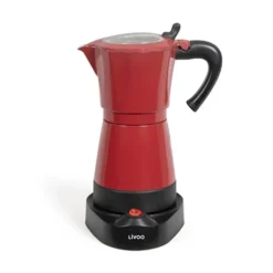 LIVOO Cafetière électrique Italienne Rouge 6 Tasses 480 W