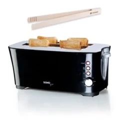 Set Grille-pain Cool Touch 2 Tranches Et Pince à Toast En Bois