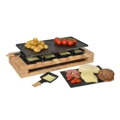 Appareil à Raclette Bamboo 8 Poêlons Et 2 Double Poêlons 1500 W KCWOOD.8.MAXI -KitchenAid || Smeg Soldes Magasin 760305 3 4 Appareil a raclette Bamboo 8 poelons et 2 double poelons 1500 W KCWOOD 8 MAXI Kitchen Chef Professional
