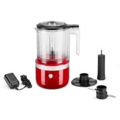 KitchenAid Hachoir électrique Sans Fil 2 Vitesses 1,18 L Rouge Empire 5KFCB519EER