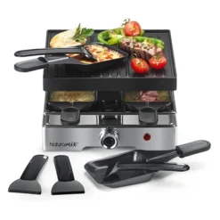 Appareil Raclette-gril électrique 4 Poêlons 750 W -KitchenAid || Smeg Soldes Magasin 780253 2 1 Appareil raclette gril electrique 4 poelons 750 W Naturamix