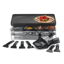Appareil Raclette-gril Et Crêpes électrique 8 Poêlons 1200 W 7 Appareil Raclette-gril Et Crêpes électrique 8 Poêlons 1200 W -KitchenAid || Smeg Soldes Magasin 780254 3 1 Appareil raclette gril et crepes electrique 8 poelons 1200 W Naturamix
