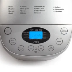 LIVOO Machine à Pain - 15 Programmes 850 W DOP205W 9 LIVOO Machine à Pain - 15 Programmes 850 W DOP205W -KitchenAid || Smeg Soldes Magasin 784007 4 1 Machine a pain 15 programmes 850 W DOP205W Livoo
